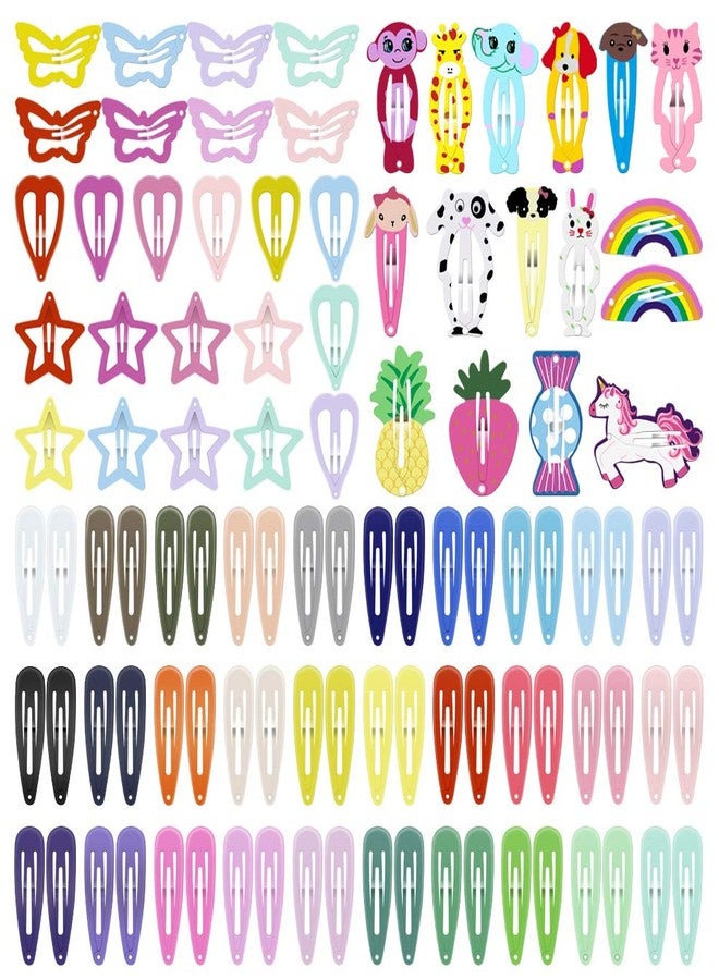 ECADY Hair Clips Colorful Hair Barrette Metal Cute Snap Hair Clips for Girls, Toddlers, Kids - 2 inch, 100pcs - Image 1